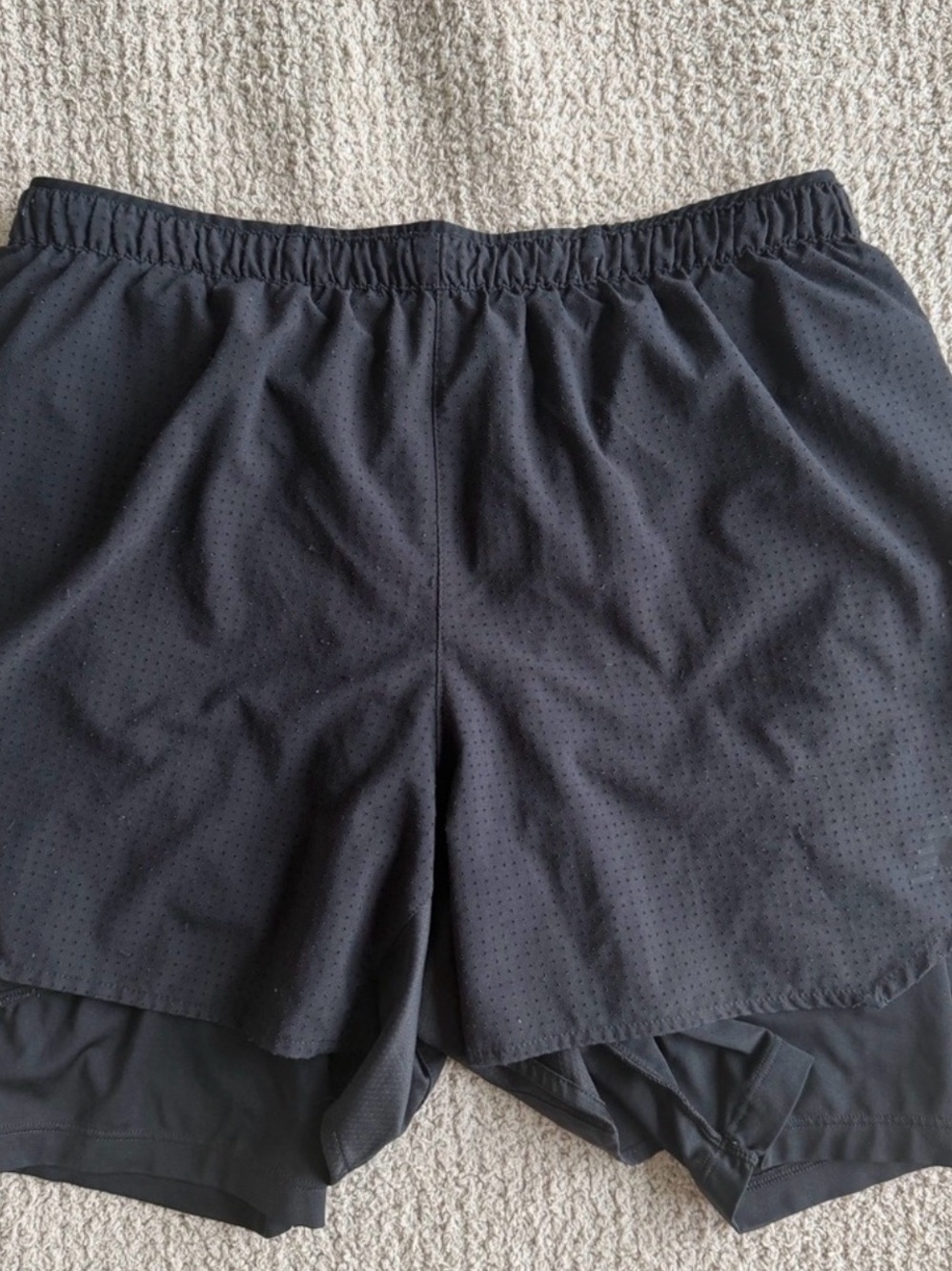 New Balance Black Men's Athletic Layered Running Shorts